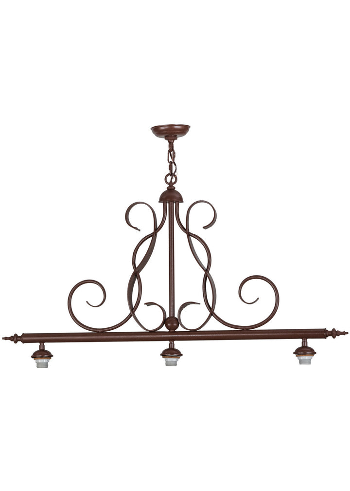 Meyda Tiffany Lighting 110868 White Pond Lily Three Light Island Hardware Utility Light Bronze / Dark