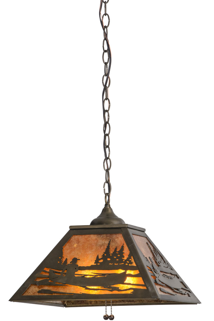 Meyda Tiffany Canoe At Lake 116147 Pendant Light - Antique Copper