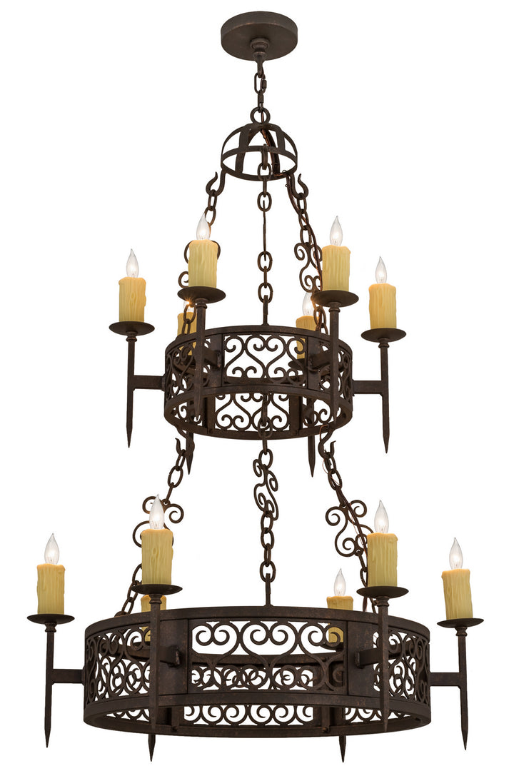 Meyda Tiffany Toscano 120164 Chandelier Light - Gilded Tobacco