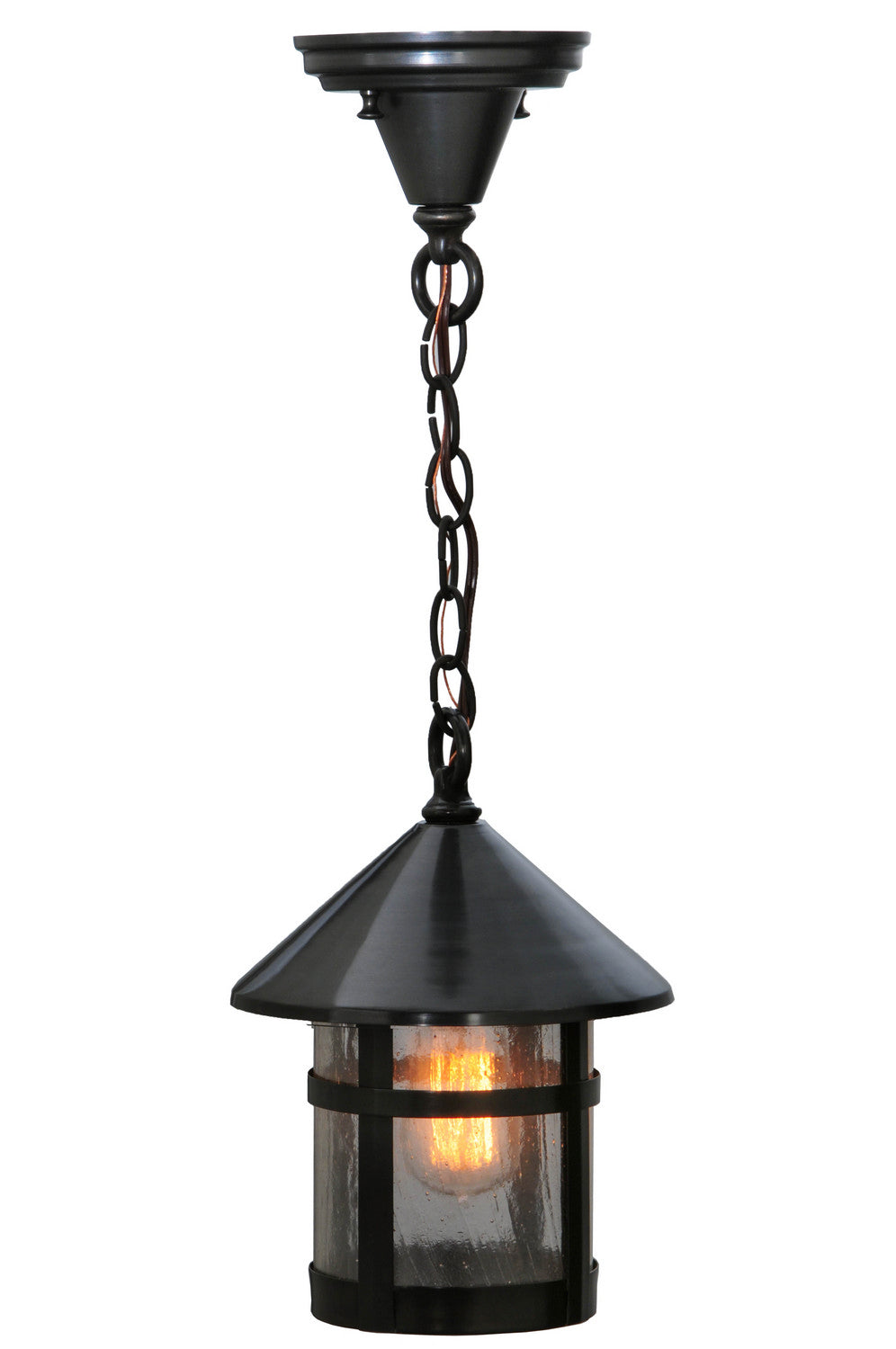 Meyda Tiffany Lighting 123995 Fulton One Light Pendant Outdoor Bronze / Dark