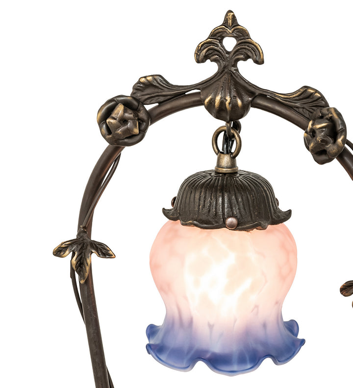 Meyda Tiffany Lighting 12655 Pink/Blue Cherub One Light Accent Lamp Lamp Bronze / Dark