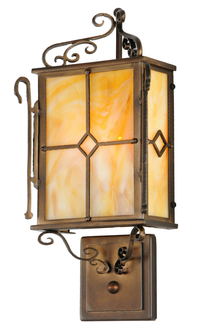 Meyda Tiffany Lighting 139395 Standford Two Light Wall Sconce Outdoor Copper/Antique/Verde