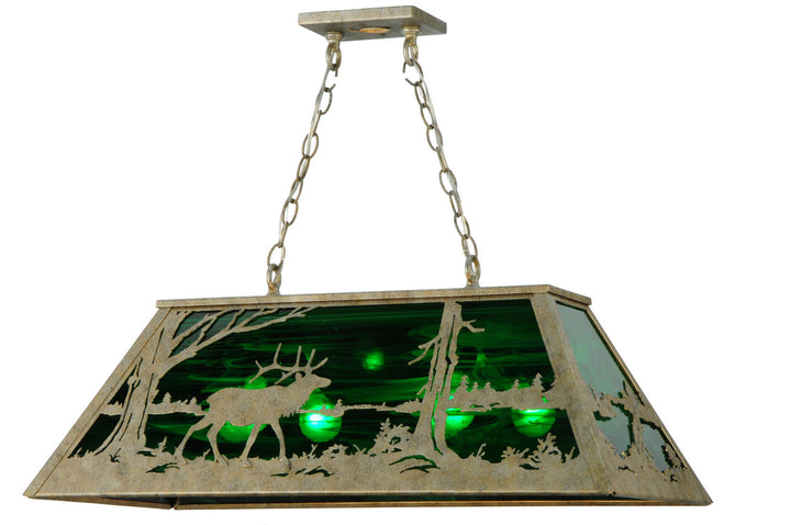Meyda Tiffany Elk At Lake 141223 Pendant Light - Timeless Bronze