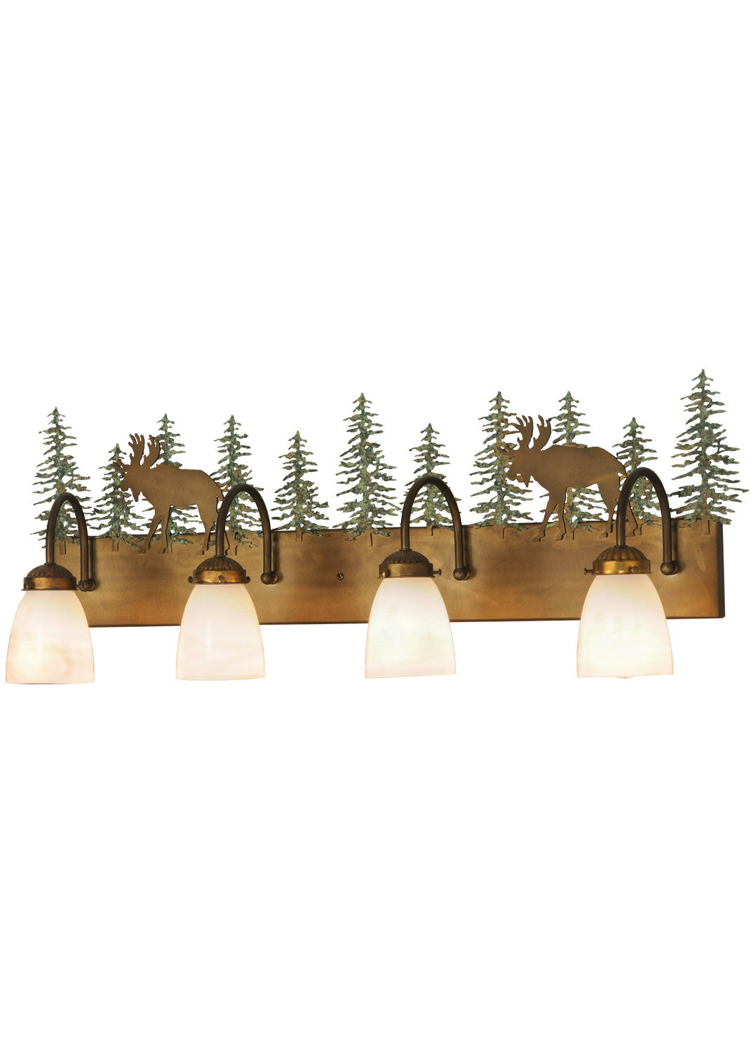 Meyda Tiffany Wandering Moose 150316 Bath Vanity Light 8 in. wide - Antique Copper