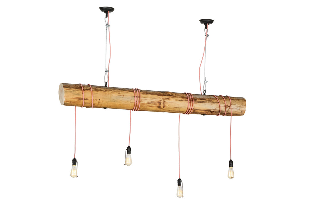 Meyda Tiffany Hounds Tooth 152205 Pendant Light - Steel, Natural Wood