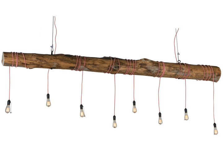 Meyda Tiffany Hounds Tooth 152206 Pendant Light - Steel, Natural Wood