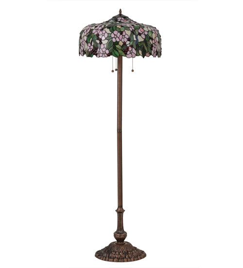 Meyda Tiffany Lighting 66466 Tiffany Cherry Blossom Three Light Floor Lamp Lamp Bronze / Dark