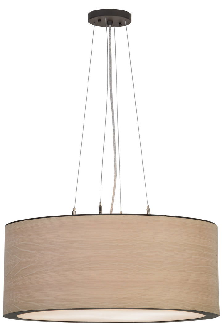 Meyda Tiffany Cilindro 153283 Pendant Light - Natural Wood, Oil Rubbed Bronze