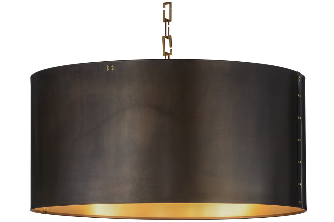 Meyda Tiffany Cilindro 153356 Chandelier Light - Craftsman Brown,Satin Brass