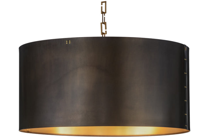 Meyda Tiffany Cilindro 153356 Chandelier Light - Craftsman Brown,Satin Brass