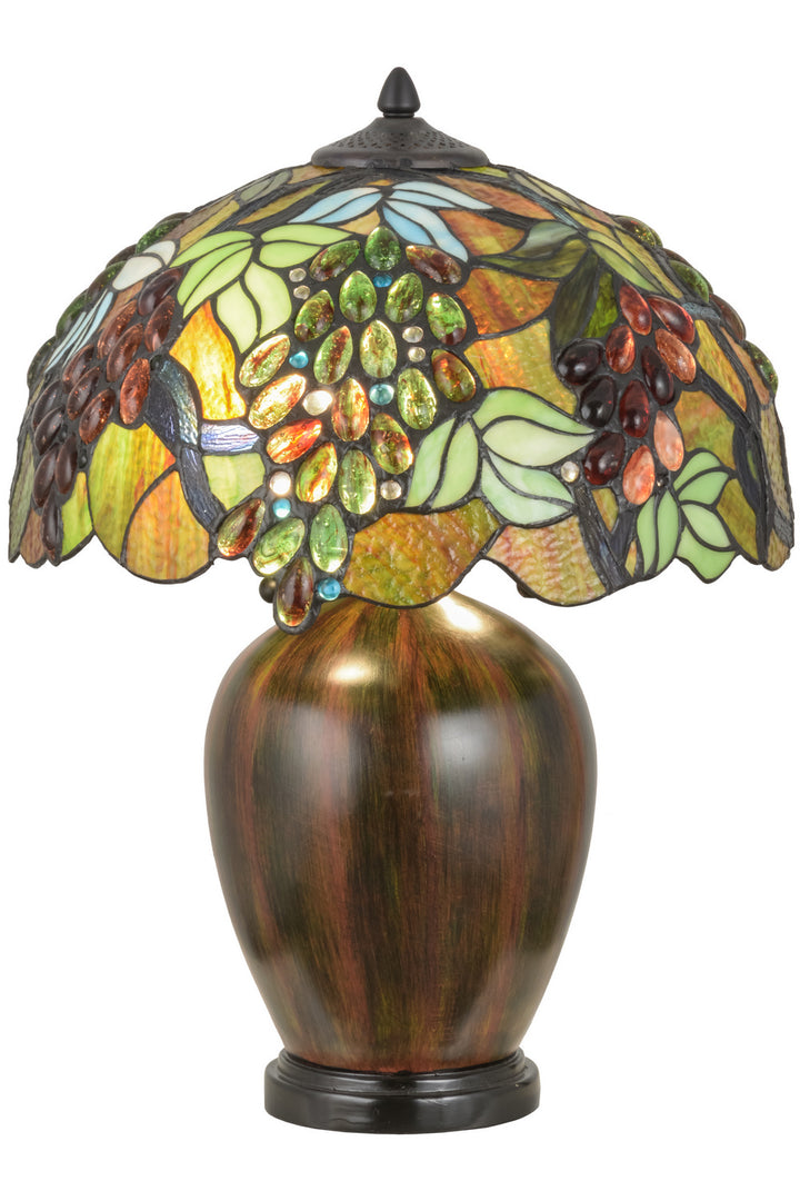 Meyda Tiffany Lighting 153524 Vinifera Two Light Table Lamp Lamp Bronze / Dark