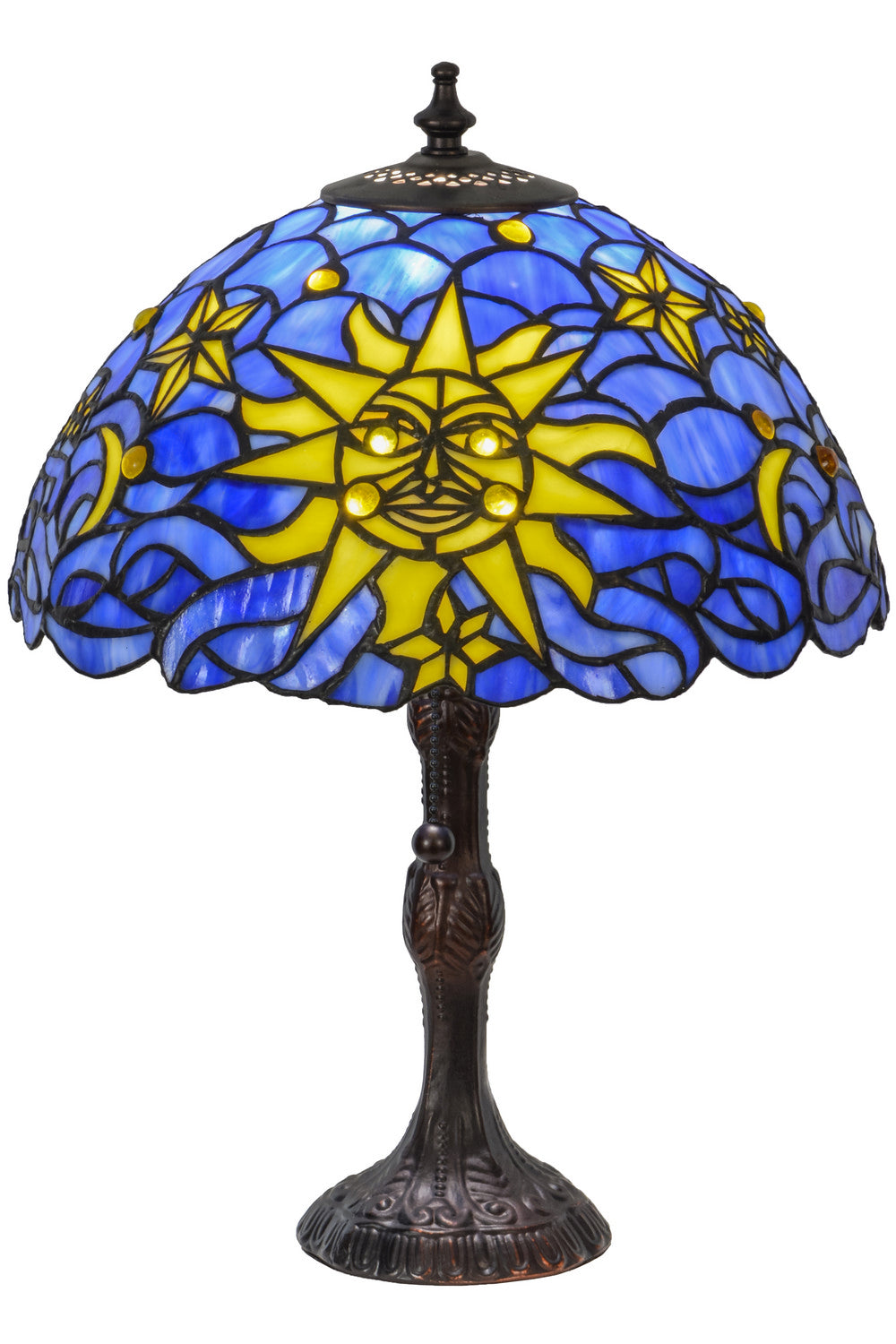 Meyda Tiffany Lighting 153615 Sun, Moon & Stars One Light Table Lamp Lamp Bronze / Dark