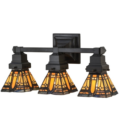 Meyda Tiffany Sierra Prairie Mission 153627 Bath Vanity Light 20 in. wide - Mahogany Bronze
