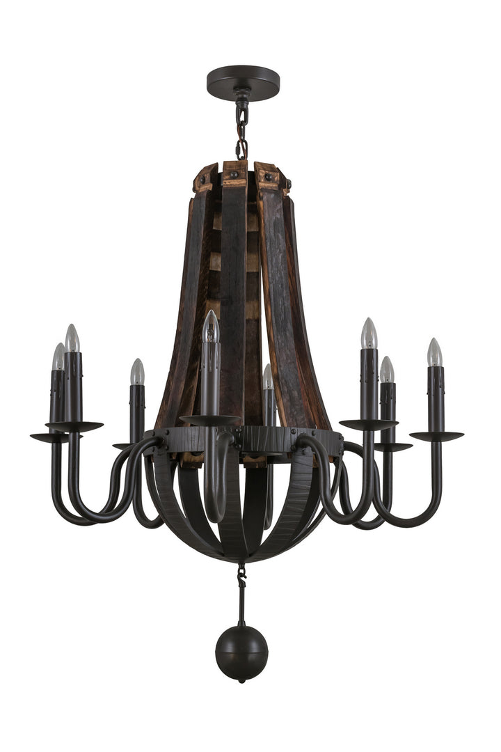 Meyda Tiffany Barrel Stave 154052 Chandelier Light - Natural Wood,Timeless Bronze