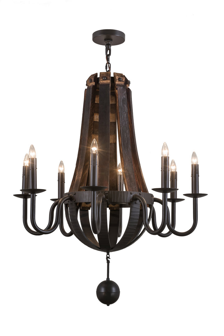 Meyda Tiffany Barrel Stave 154052 Chandelier Light - Natural Wood,Timeless Bronze