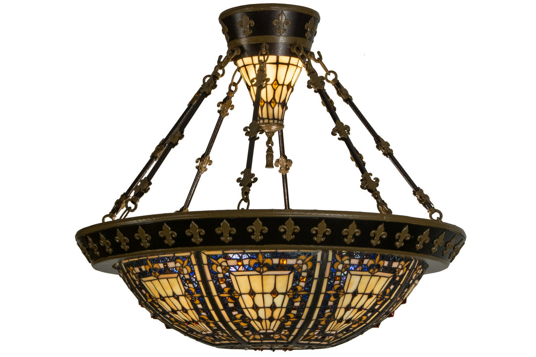 Meyda Tiffany Fleur-De-Lis 154254 Ceiling Light - Antique Copper,Nickel