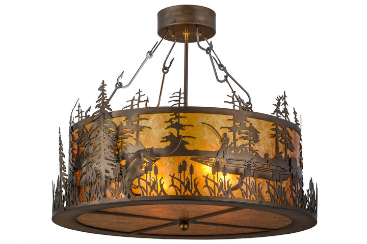 Meyda Tiffany Bass And Fisherman 154444 Ceiling Light - Antique Copper