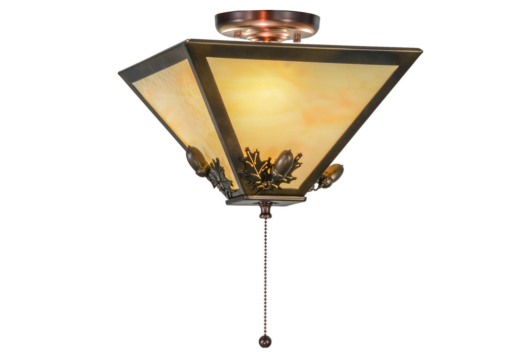 Meyda Tiffany Oak Leaf & Acorn 155015 Ceiling Light - Antique Copper