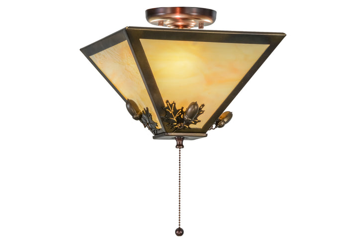 Meyda Tiffany Oak Leaf & Acorn 155015 Ceiling Light - Antique Copper