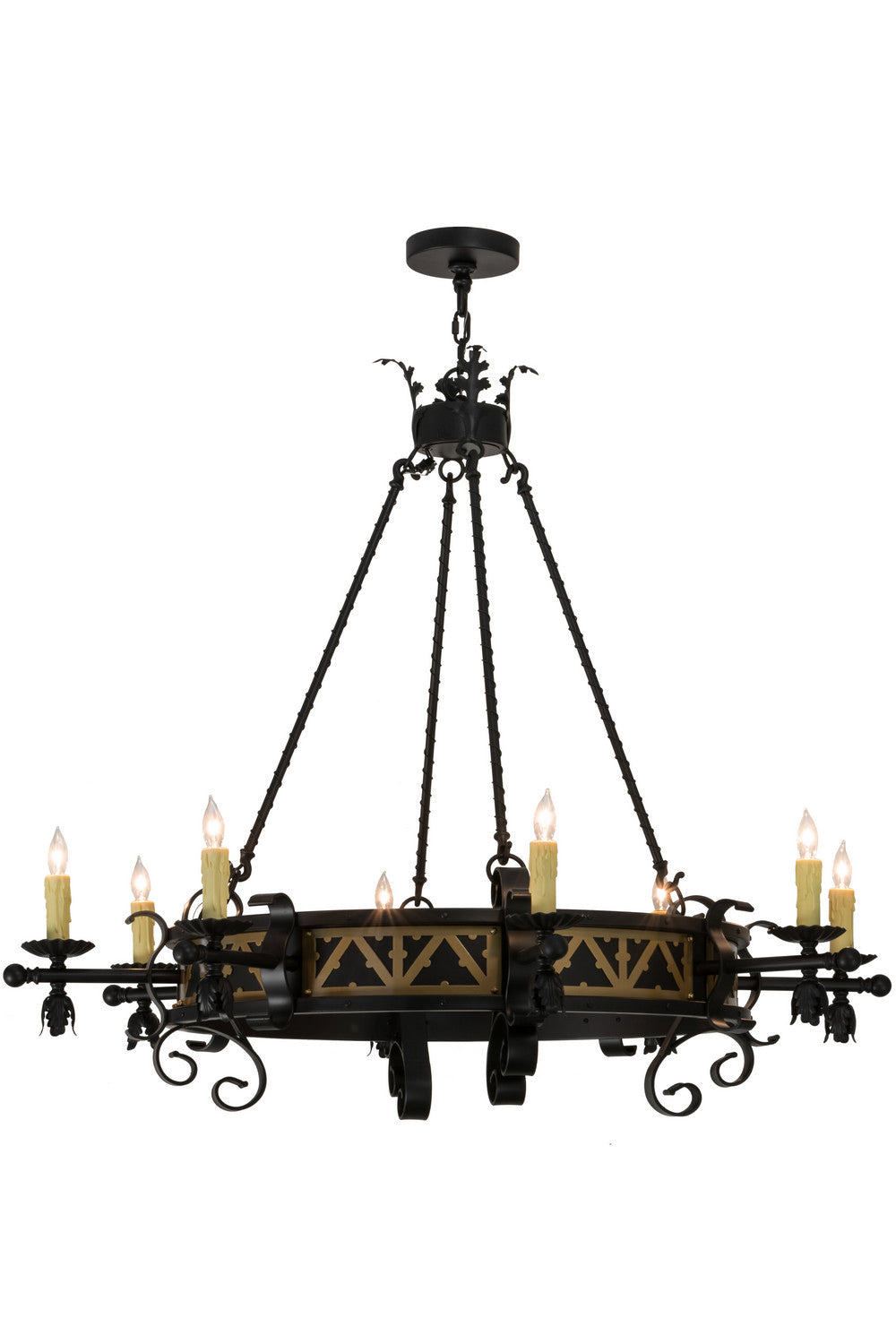 Meyda Tiffany Filomena 155072 Chandelier Light - Blackwash/W Gold Accents