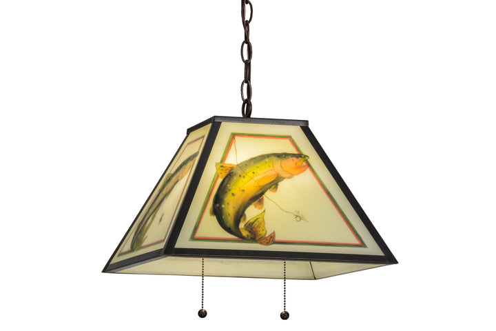 Meyda Tiffany Reverse Painted 155274 Pendant Light - Mahogany Bronze
