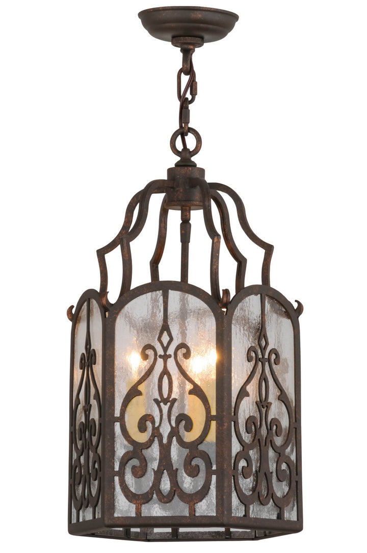 Meyda Tiffany Antencio 155287 Pendant Light - Gilded Tobacco/Clear Seedy Glass