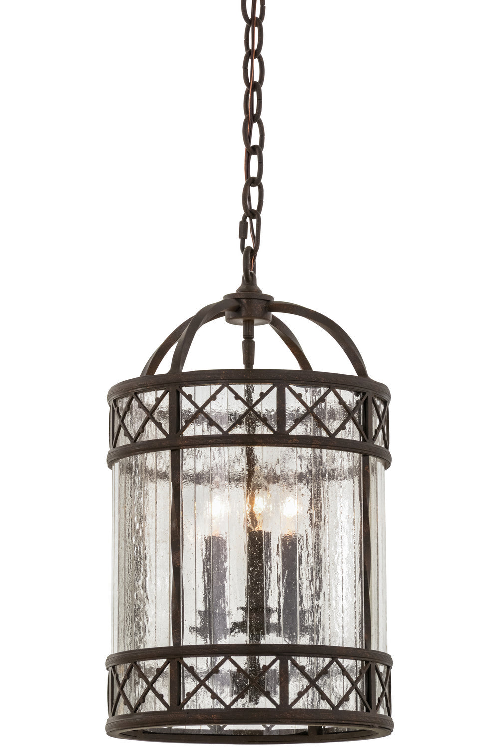 Meyda Tiffany Antencio 155291 Pendant Light - Gilded Tobacco/Clear Seedy Glass