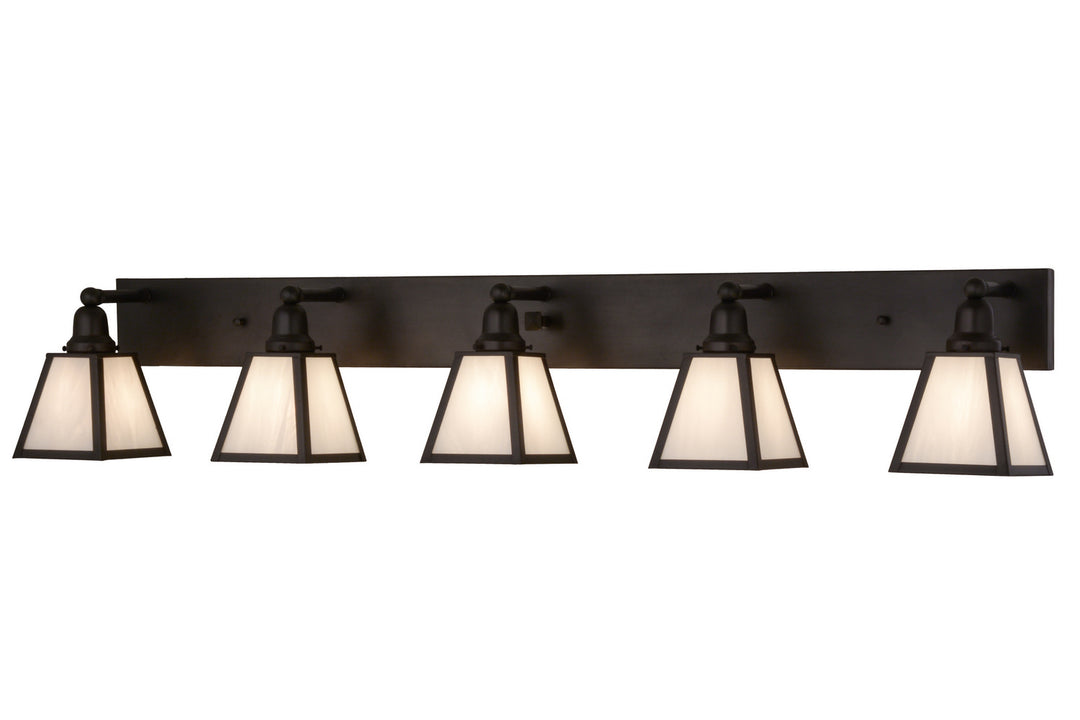 Meyda Tiffany Mission 155676 Bath Vanity Light 58 in. wide - Craftsman Brown