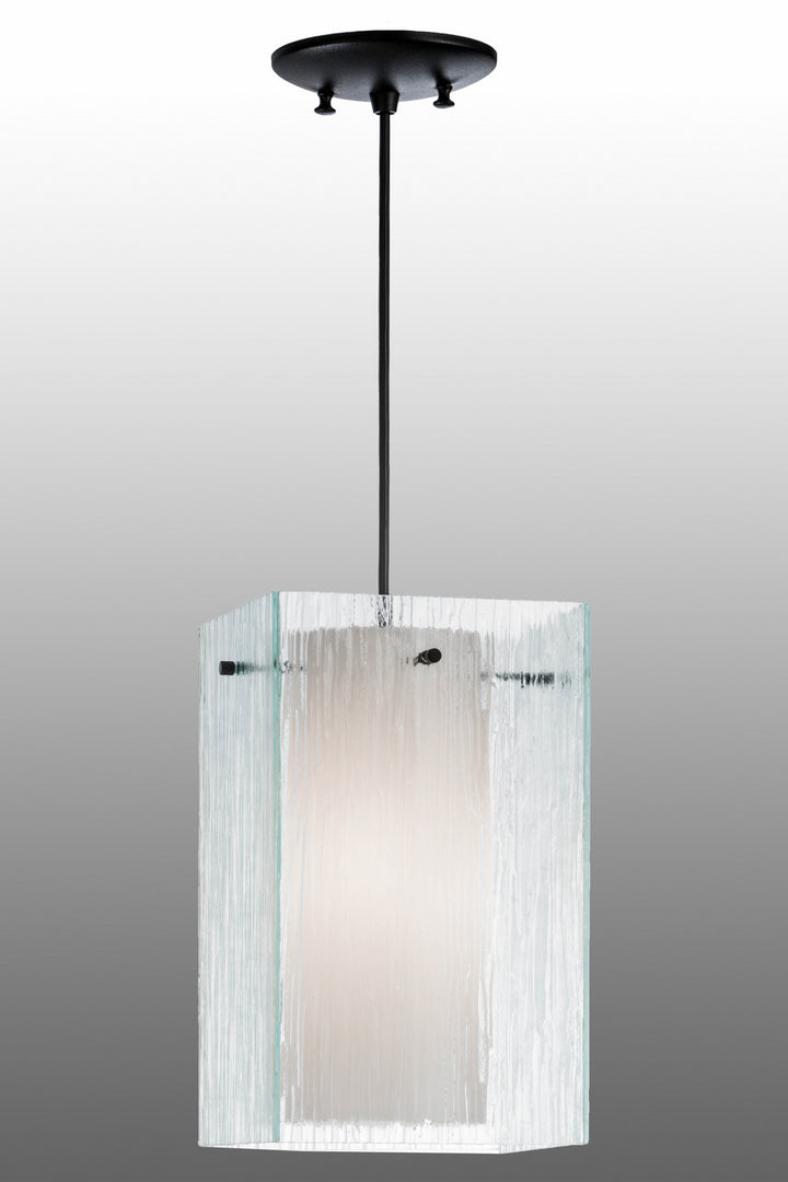 Meyda Tiffany Quadrato 156047 Pendant Light - Mist/White Black