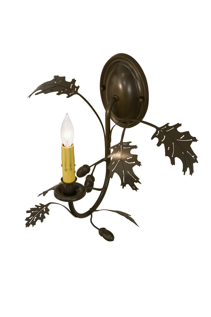 Meyda Tiffany Oak Leaf & Acorn 156118 Wall Light - Timeless Bronze