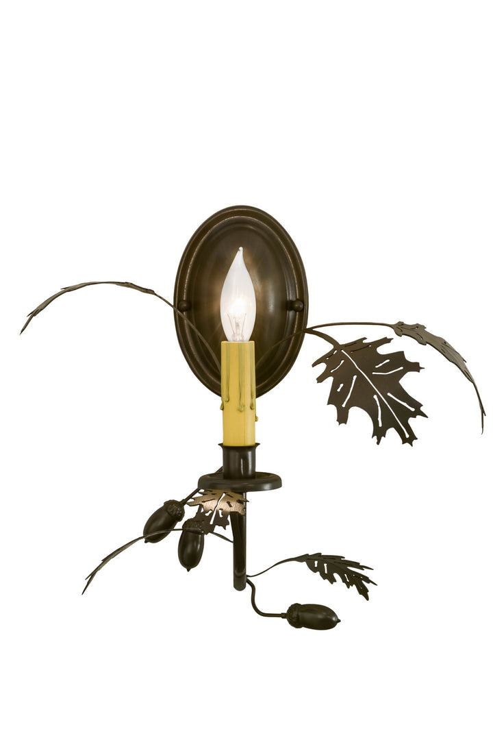 Meyda Tiffany Oak Leaf & Acorn 156118 Wall Light - Timeless Bronze