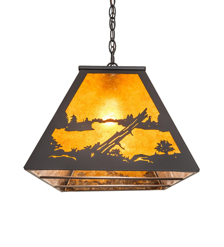 Meyda Tiffany Buffalo At Lake 156358 Pendant Light - Wrought Iron