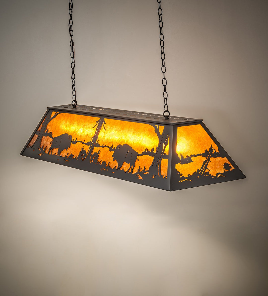 Meyda Tiffany Buffalo At Lake 156358 Pendant Light - Wrought Iron