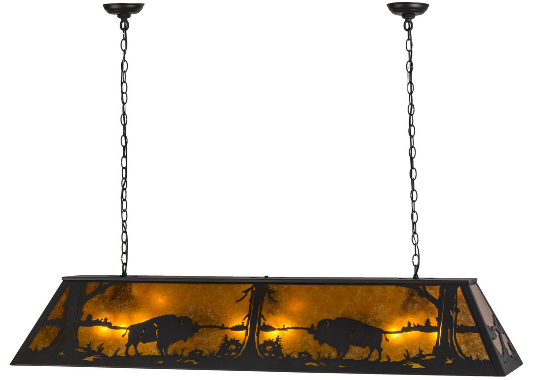Meyda Tiffany Buffalo At Lake 156358 Pendant Light - Wrought Iron