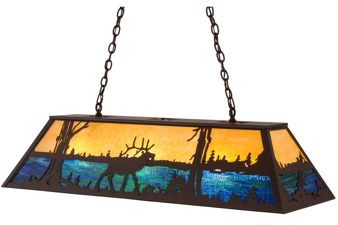Meyda Tiffany Elk At Lake 156497 Pendant Light - Cafe-Noir