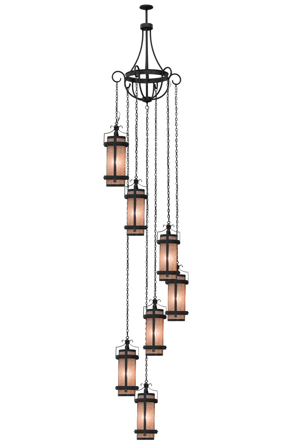 Meyda Tiffany Castellon 156603 Chandelier Light - Costello Black/Silver Mica