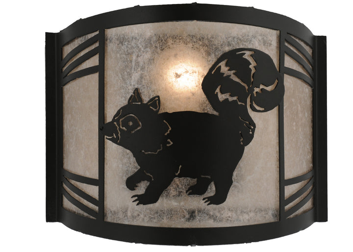 Meyda Tiffany Raccoon On The Loose 157300 Wall Light - Black/Silver Mica