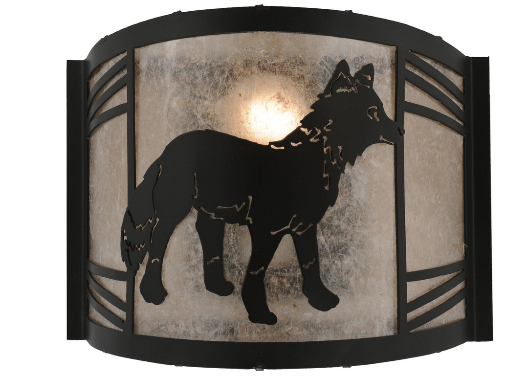 Meyda Tiffany Fox On The Loose 157302 Wall Light - Black/Silver Mica