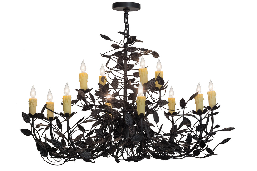 Meyda Tiffany Pear Leaf 157544 Chandelier Light - Black