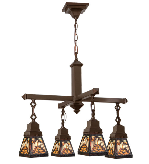 Meyda Tiffany Nuevo 66523 Chandelier Light - Craftsman Brown