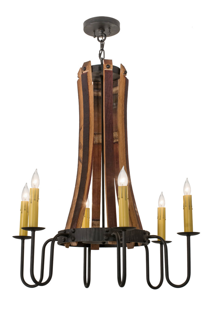 Meyda Tiffany Barrel Stave 157624 Chandelier Light - Natural Wood