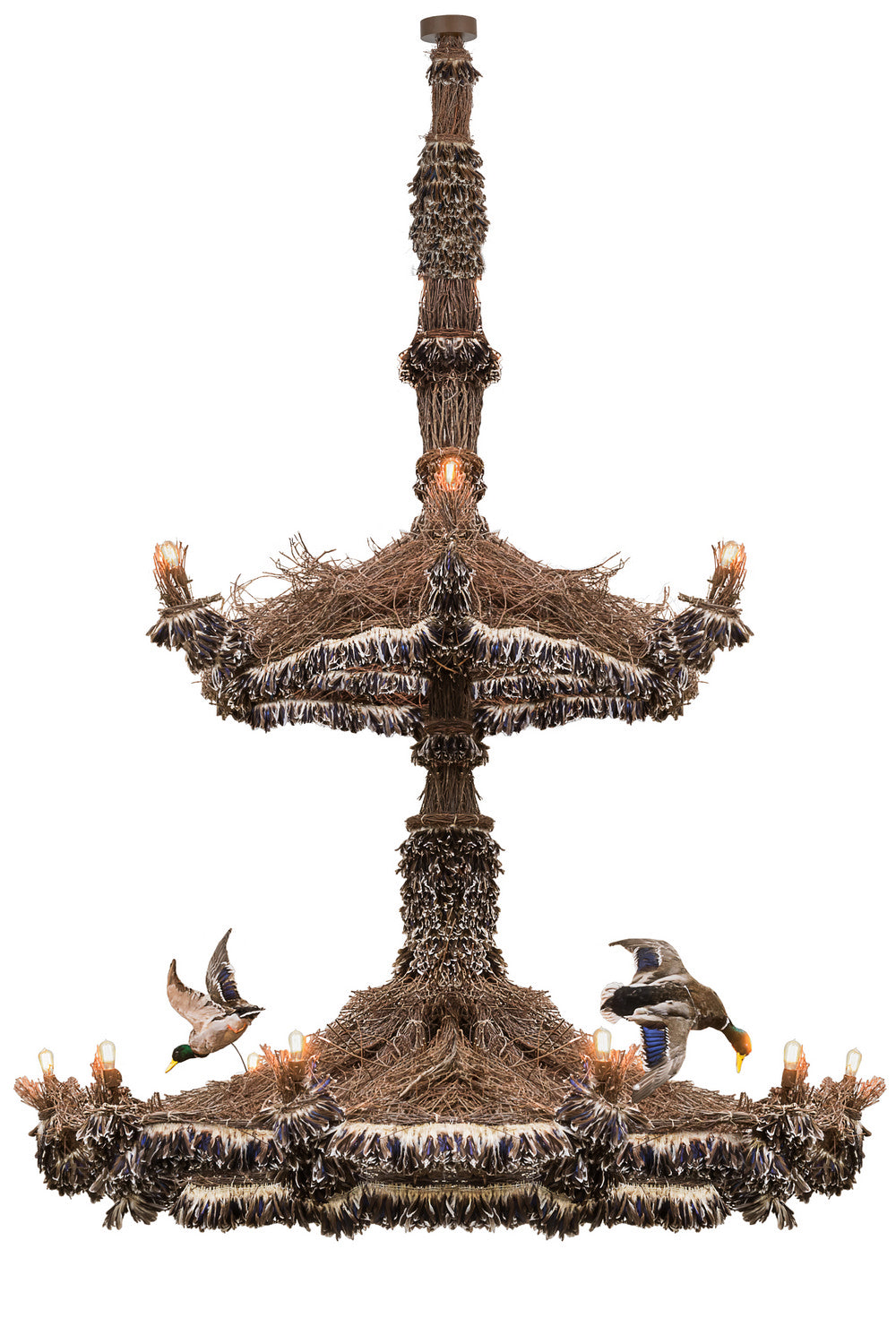 Meyda Tiffany Terres Canard 157699 Chandelier Light - Natural Wood