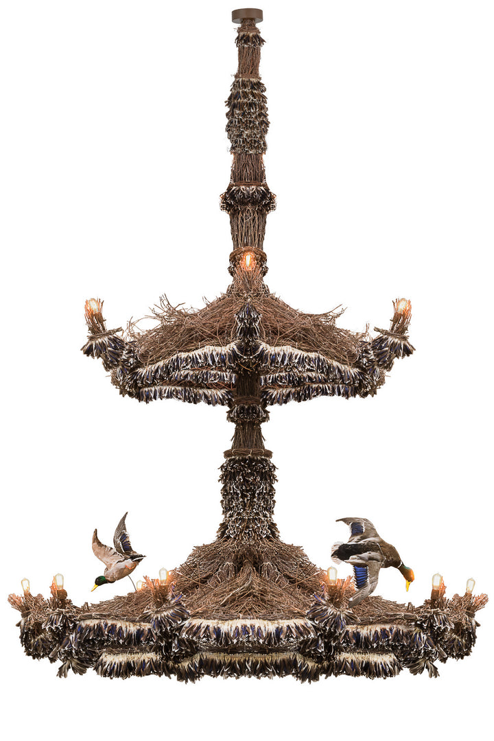 Meyda Tiffany Terres Canard 157699 Chandelier Light - Natural Wood