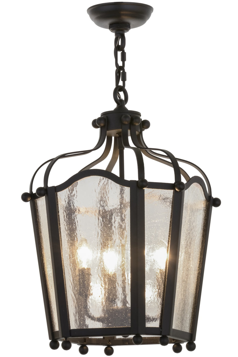 Meyda Tiffany Citadel 158233 Pendant Light - Black/Clear Seedy Glass