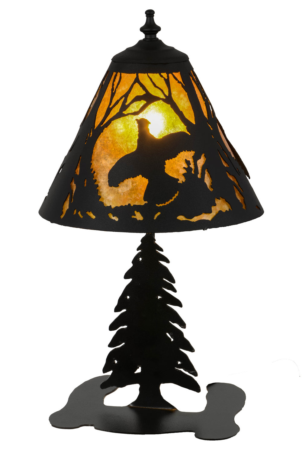 Meyda Tiffany Lighting 158357 Ruffed Grouse One Light Accent Lamp Lamp Black
