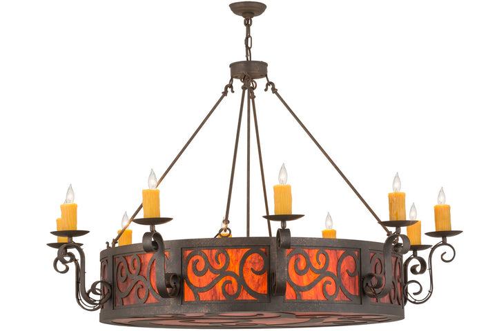 Meyda Tiffany Delano 158394 Chandelier Light - Gilded Tobacco/Mica Acrylic Sb Out