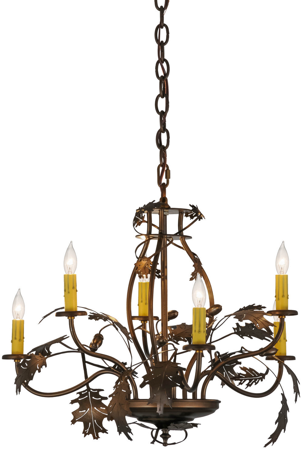 Meyda Tiffany Oak Leaf & Acorn 158572 Chandelier Light - Antique Copper