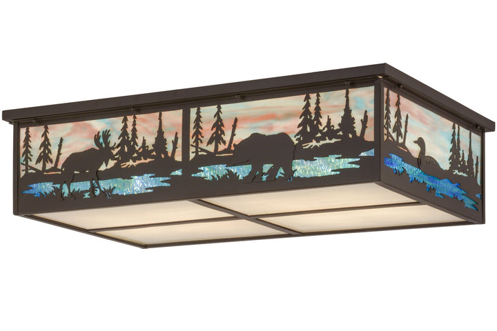 Meyda Tiffany Wildlife At Pine Lake 159257 Ceiling Light - Timeless Bronze