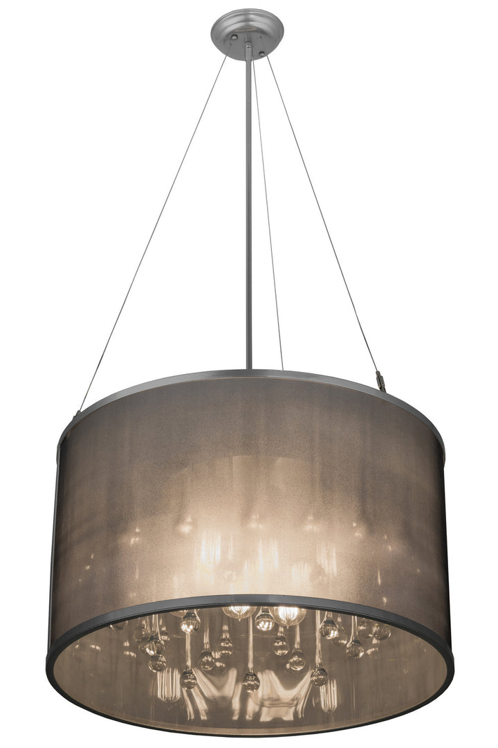 Meyda Tiffany Cilindro 159261 Pendant Light - Chrome, Crystal