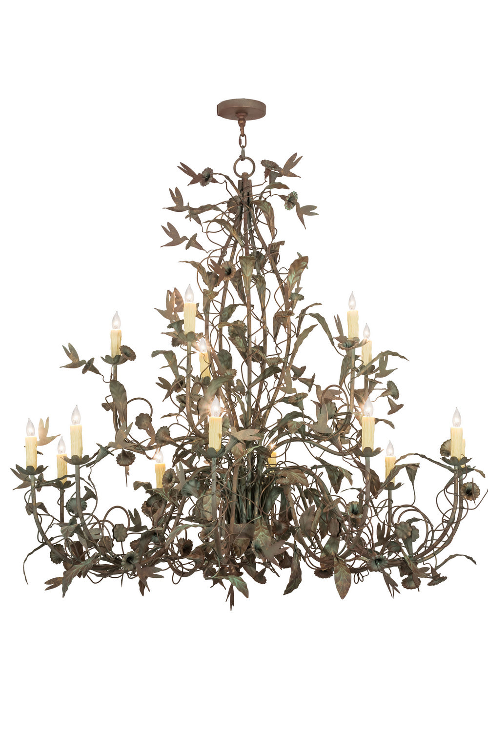 Meyda Tiffany Le Printemps 159623 Chandelier Light - Natural Wood,Tarnished Copper